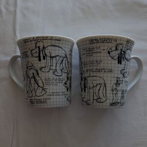 Disney Character Pluto Sketch Mugs Set Of 2